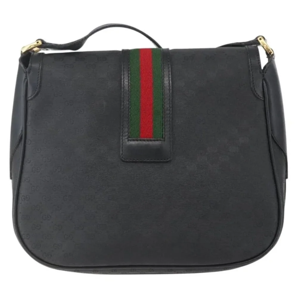 GUCCI Micro GG Supreme Web Sherry Line Bag PVC Black 001 115 0914 Auth 157221